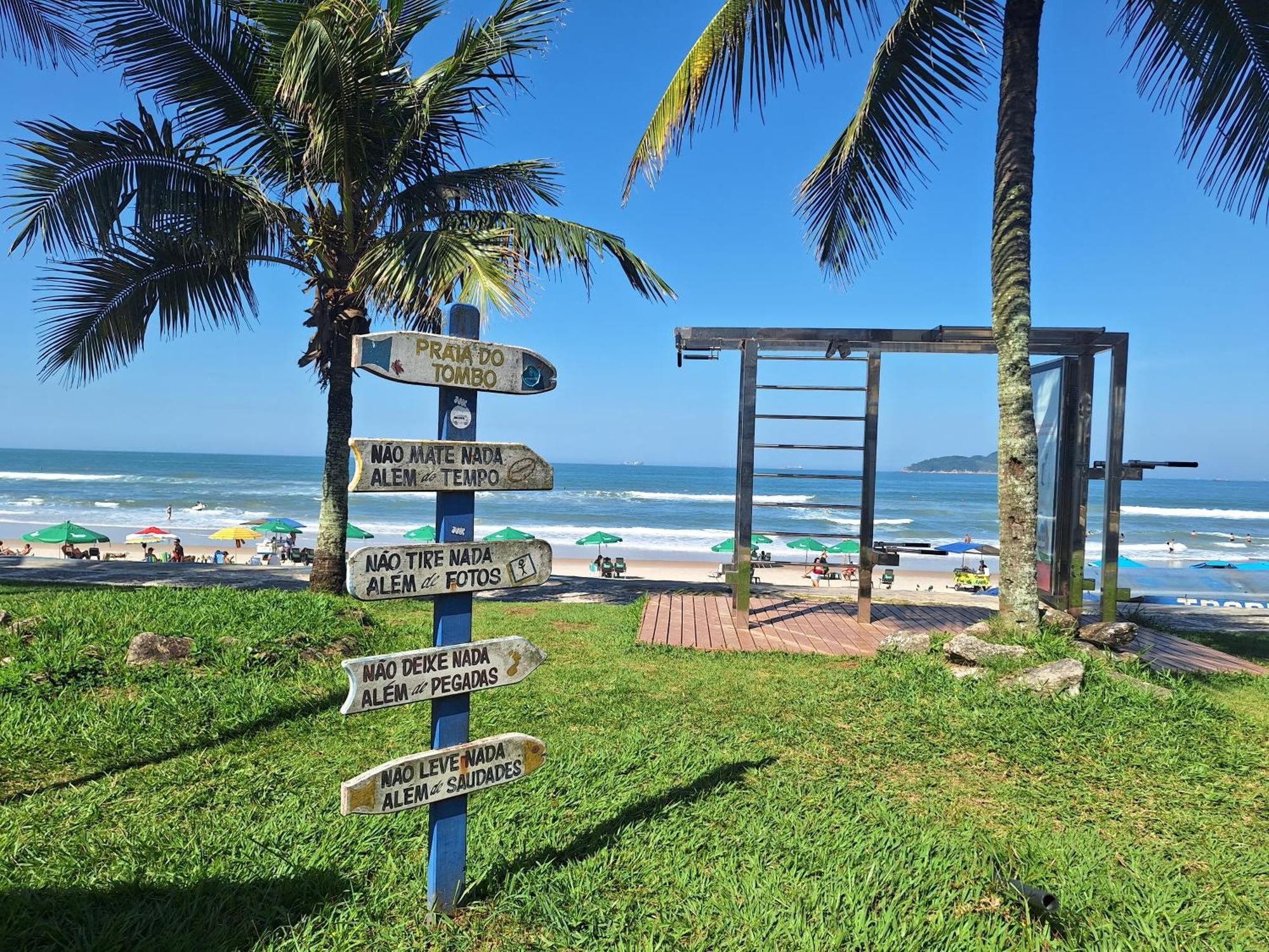 Duplex Pe Na Areia, Praia Do Tombo - Guaruja/Sp. Exteriör bild
